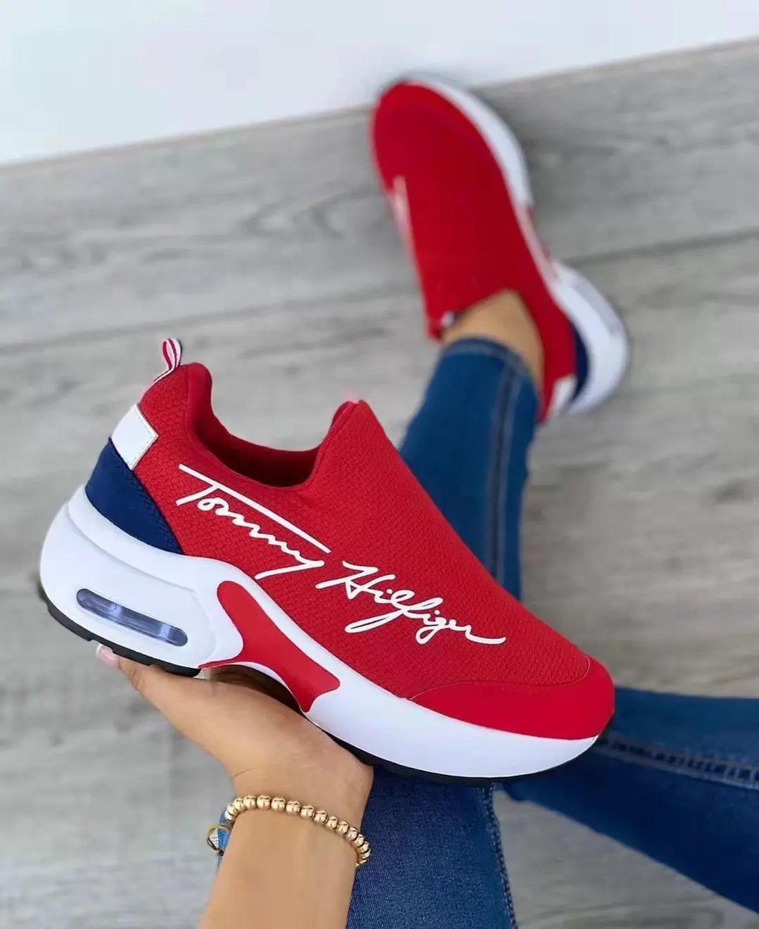 2022 Fashion Casual Breathable Wedges Ladies Walking Sneakers by Coffee Jasper