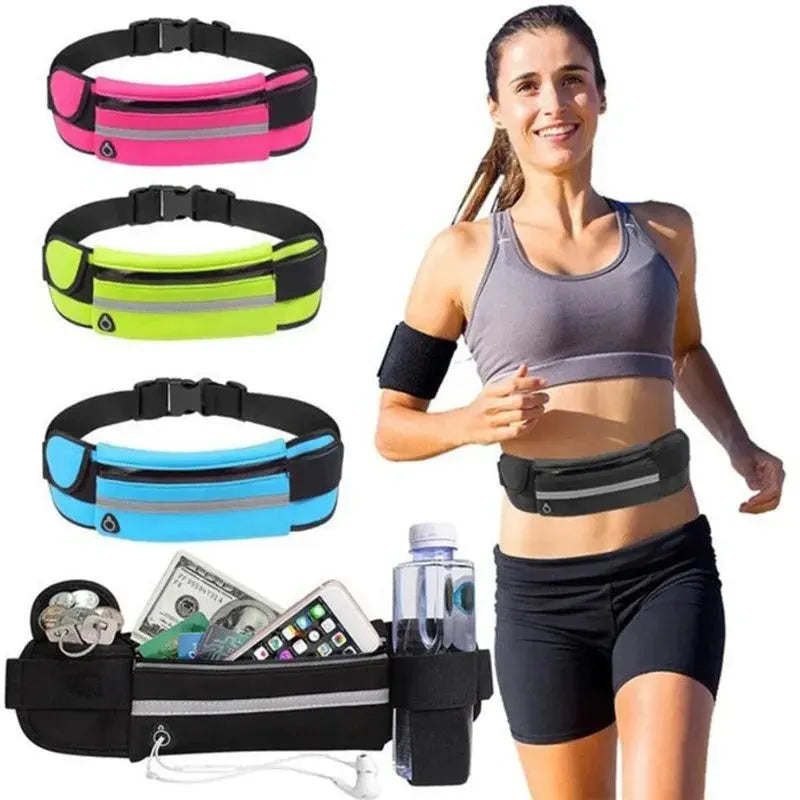 Running Waist bag Men Women Marathon Cycling Multi-functional bags With Water Bottle Waterproof Phone bag unisex Waist Belt pack by Shop1103517546 Store