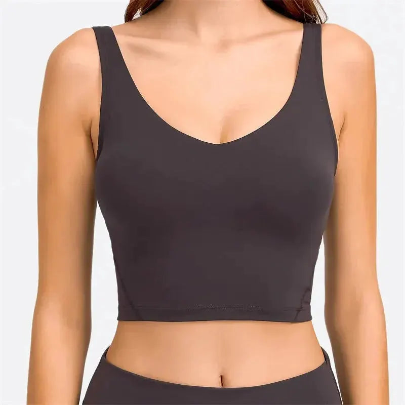 Nepoagym PASSION Tank Top with Shelf Built In Bra Crop Top with Removable Padding Longline Sports Bra for Yoga Gym by NEPOAGYM Official Store