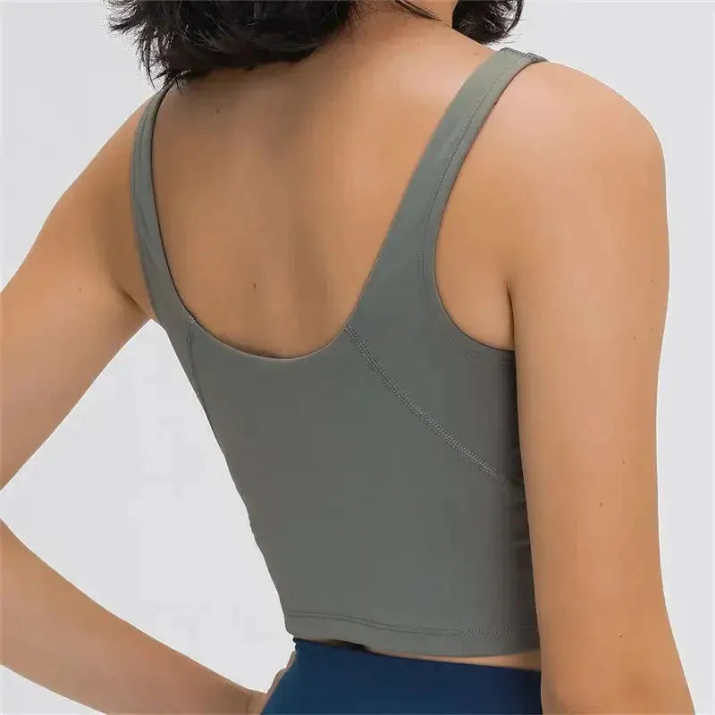 Nepoagym PASSION Tank Top with Shelf Built In Bra Crop Top with Removable Padding Longline Sports Bra for Yoga Gym by NEPOAGYM Official Store