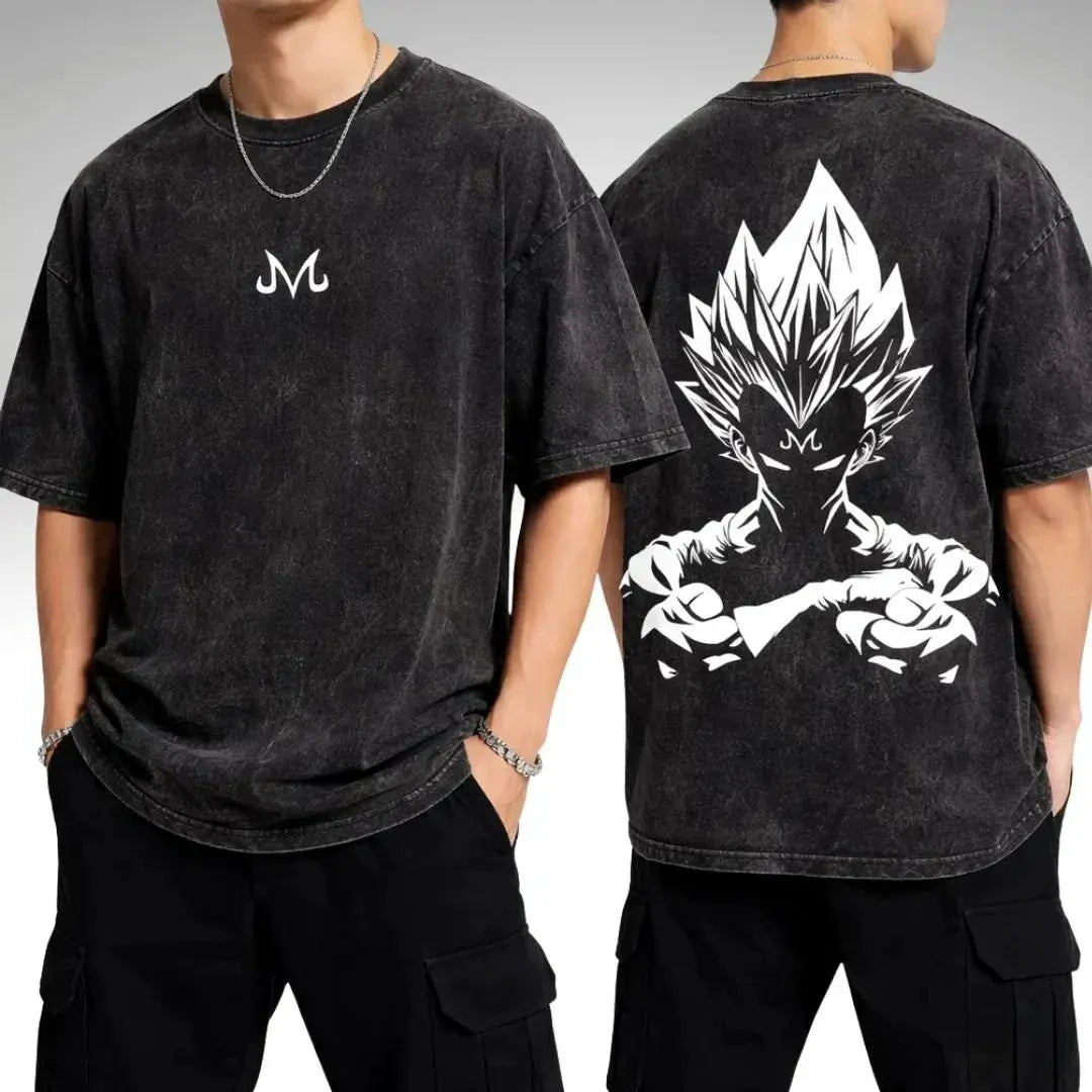 Anime Graphic Washed Oversized T-Shirt Cotton Streetwear Tee by Vimost Shop