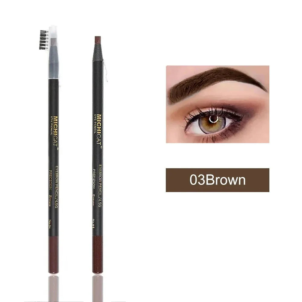 1PC Eyebrow Pencil Waterproof Microblading Eyebrow Pen Tint Tattoo Eyebrows Makeup 6 Colors Natural Long Lasting Eye Brow Pencil by NICOO EYELASH BEAUTY Official Store