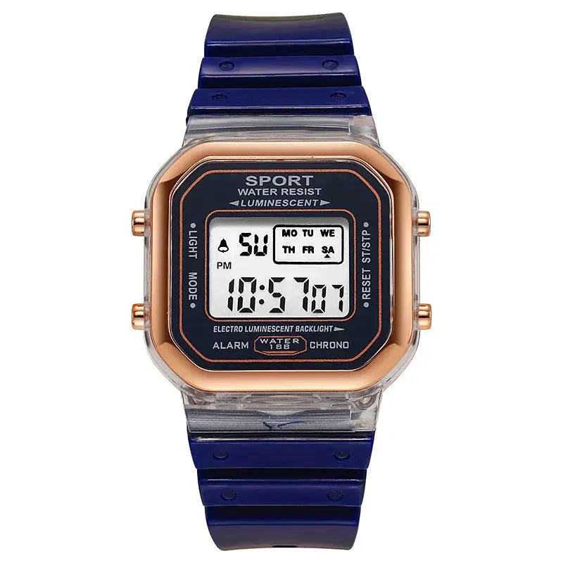 Fashion Brand Student Transparent Electronic Watch Candy Multicolor LED Ladies Sports Waterproof Wirstwatch Clock Gift relógio by Zkceenier Official Store