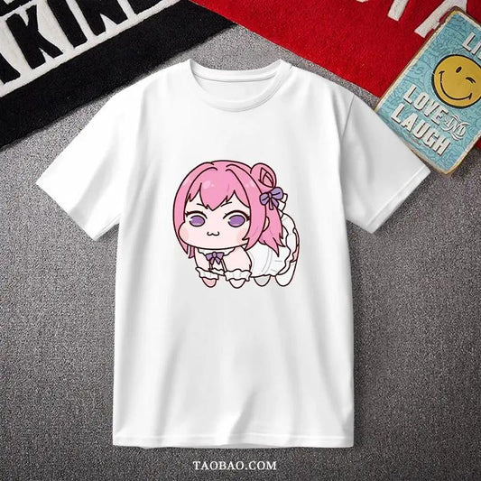 Doro Dorothy Pink Hair Dog Short Sleeve T Shirt Pure Cotton Harajuku Style by Vimost Shop