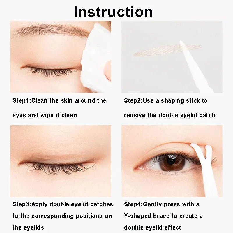 600 Pcs Eye Lift Strips Double Eyelid Tape Clear Gray Eyelid Stripe Big Eyes Invisible Double Fold Eyelid Sticker Makeup Tools by JEARLYU NAIL Store