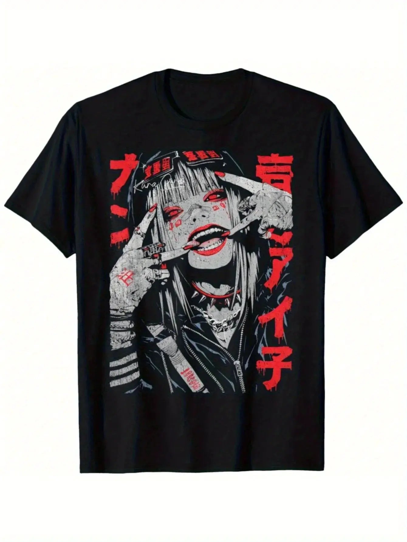 Cyberpunk Graphic Oversized Cotton Streetwear T Shirt by Vimost Shop