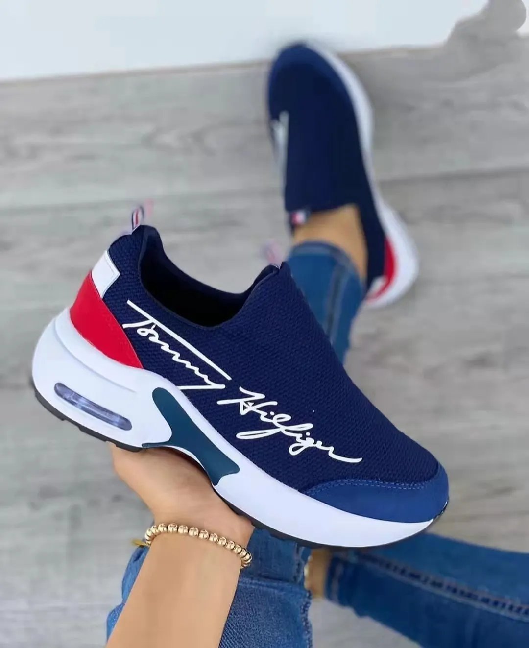 2022 Fashion Casual Breathable Wedges Ladies Walking Sneakers by Coffee Jasper