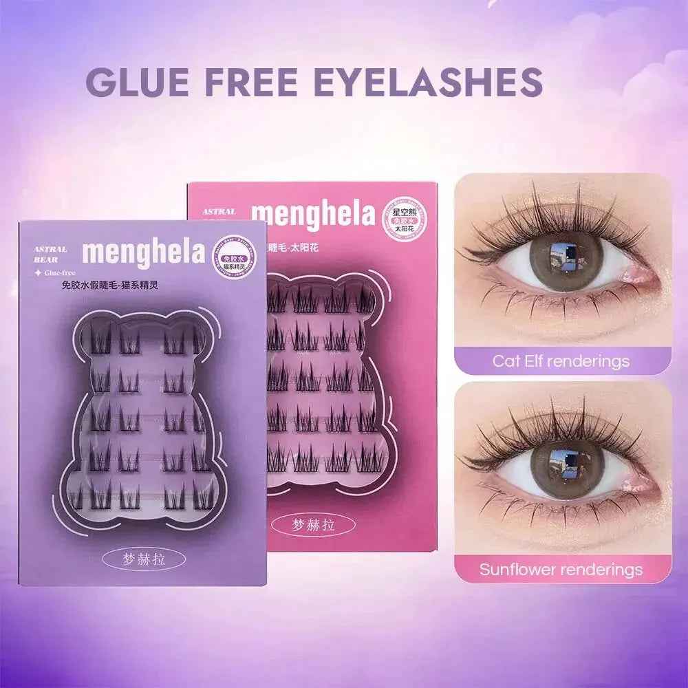 Fairy Glue-free False Eyelashes Easy To Rebound No Need To Remove Segmented Thin Stems Suitable For Novice DIY MENGHELA Eyelashe by Gege Bear Cosmetics Store