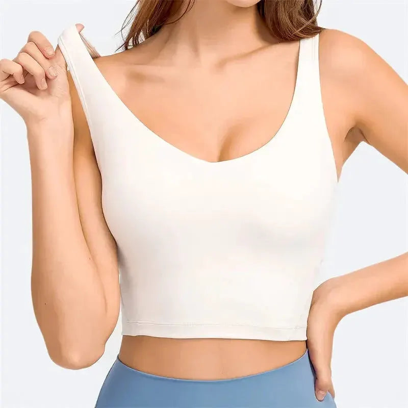Nepoagym PASSION Tank Top with Shelf Built In Bra Crop Top with Removable Padding Longline Sports Bra for Yoga Gym by NEPOAGYM Official Store