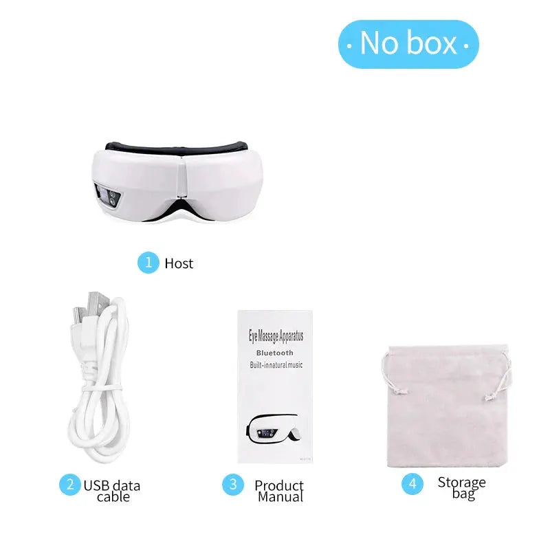 6D Smart Eye Massager Vibration Airbag Compress Eye Care Instrument Bluetooth Music Eye Massage Glasses Eye Relax Fatigue by Raiuleko Official Store