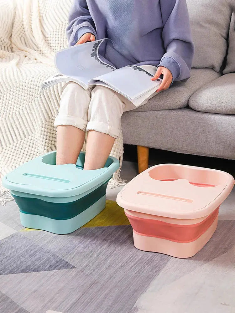 Foldable Footbath Massage Bucket Soaking Bucket Folding Basin Spa Foot Bath Bucket Household Sauna Bathtub Pedicure Bath Bathtub by LoveLife Home Living Store