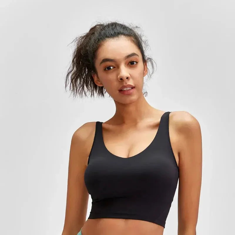 Nepoagym PASSION Tank Top with Shelf Built In Bra Crop Top with Removable Padding Longline Sports Bra for Yoga Gym by NEPOAGYM Official Store