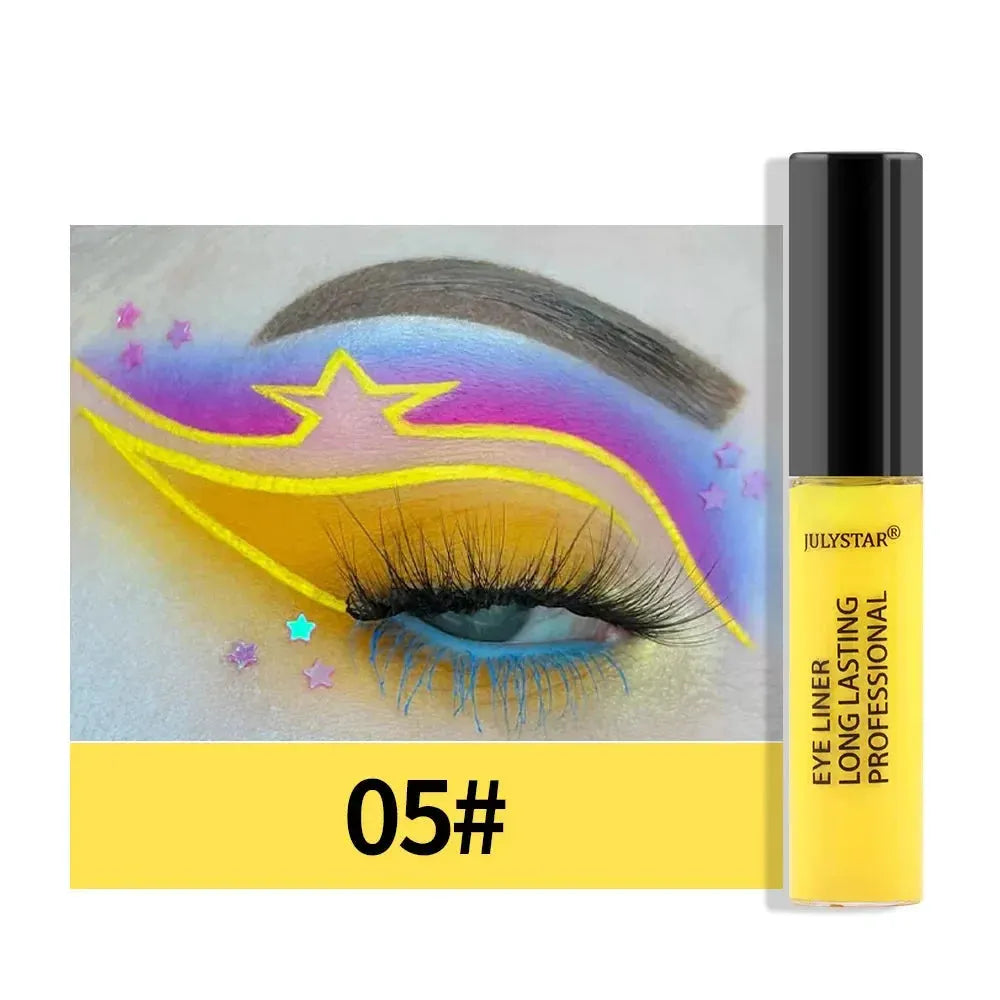 8 Color Eyeliner Liquid Pencil Waterproof Easy To Wear Make Up Matte Eye Liner Blue Pink Green White Black Purple Yellow Eyliner by HMEINA Store