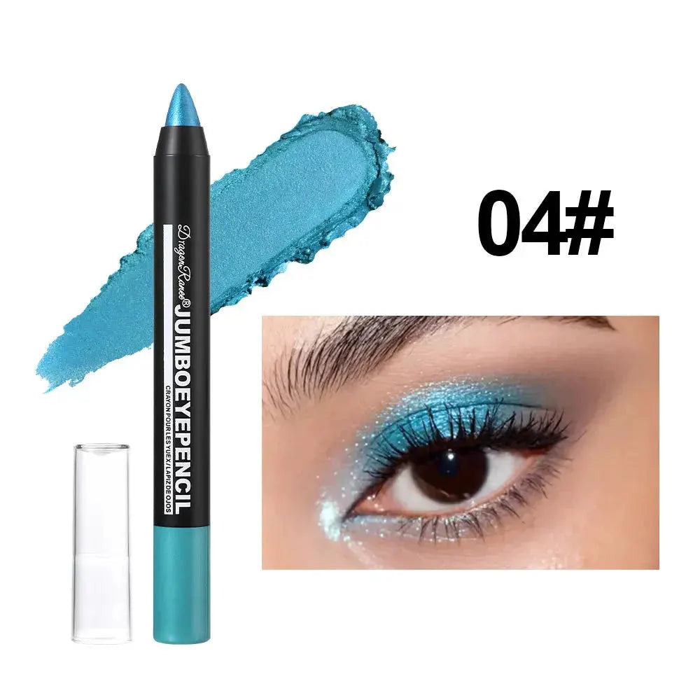 Smoky Dark Green Eyeshadow Pencil Stick Waterproof Pearlescent 12 Colors Metallic Glitter Eye Shadow Highlighter Pen Makeup Tool by HMEINA Store
