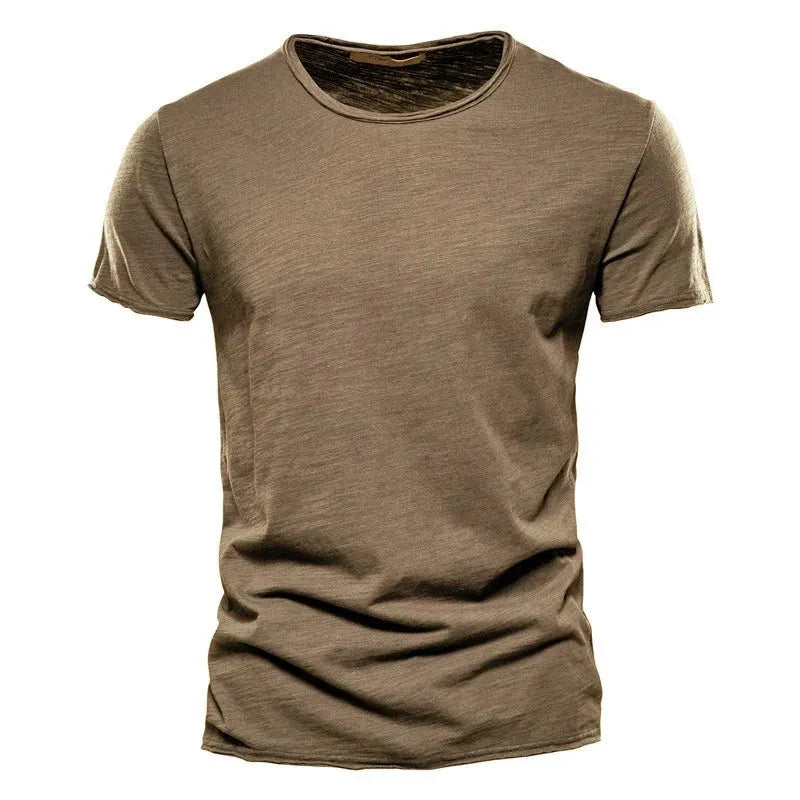 Men’s Cotton Knit Crew-Neck T-Shirt with Short Sleeves by Vimost Shop