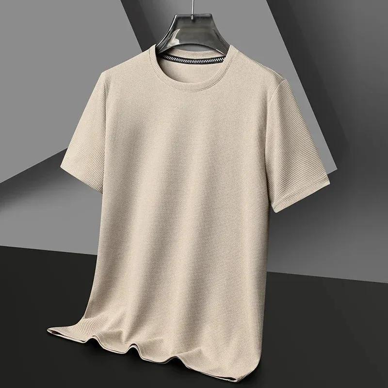 Men’s Waffle-Texture Crew-Neck T-Shirt by Vimost Shop