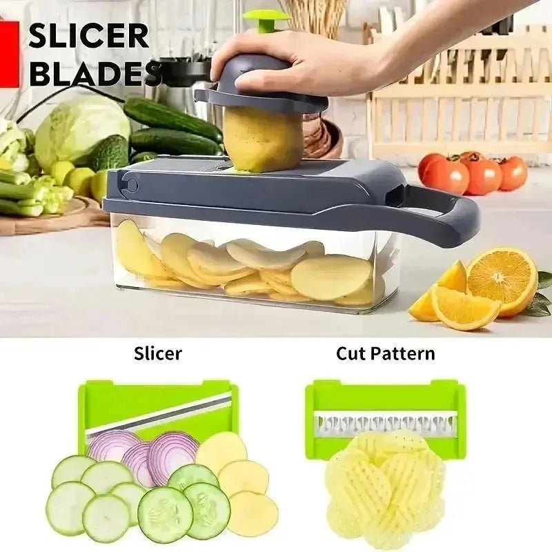 14/16 in 1 Multifunctional Vegetable Chopper Grate Food Handle Food Chopper Vegetable Slicer Dicer Cut Kitchen Items cocina by Shop1103674779 Store