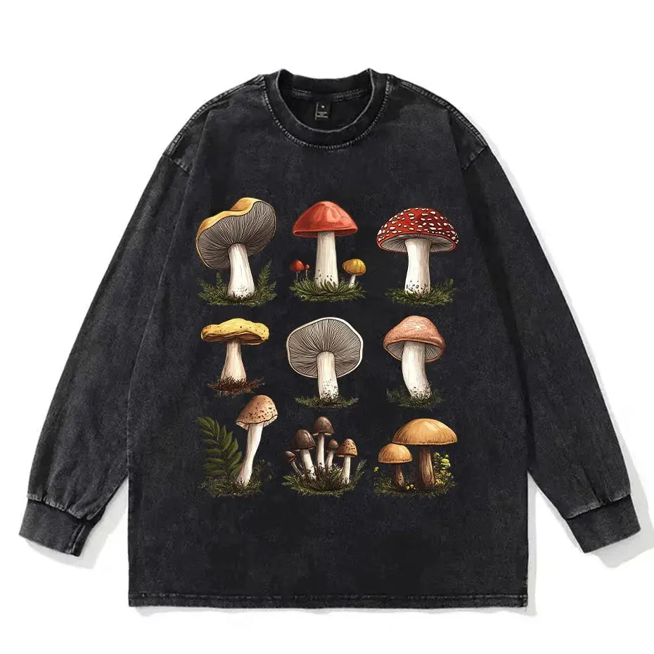 Vintage Mushroom Graphic Oversized Grunge T-Shirt by Vimost Shop