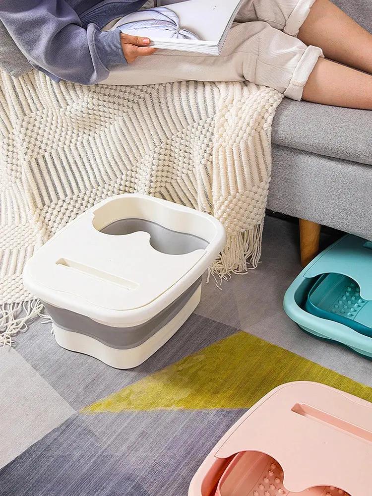 Foldable Footbath Massage Bucket Soaking Bucket Folding Basin Spa Foot Bath Bucket Household Sauna Bathtub Pedicure Bath Bathtub by LoveLife Home Living Store