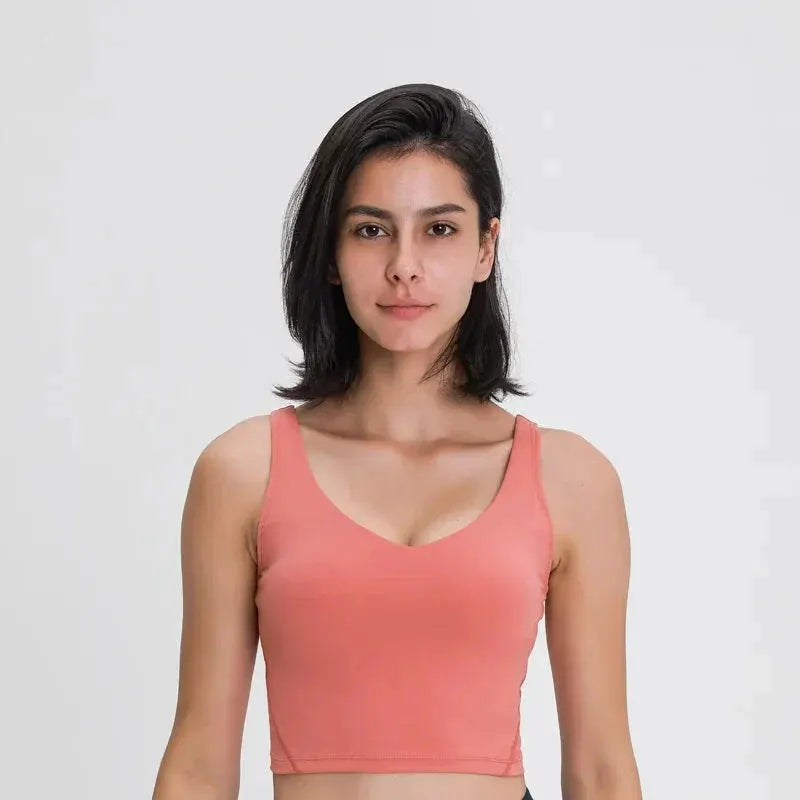 Nepoagym PASSION Tank Top with Shelf Built In Bra Crop Top with Removable Padding Longline Sports Bra for Yoga Gym by NEPOAGYM Official Store