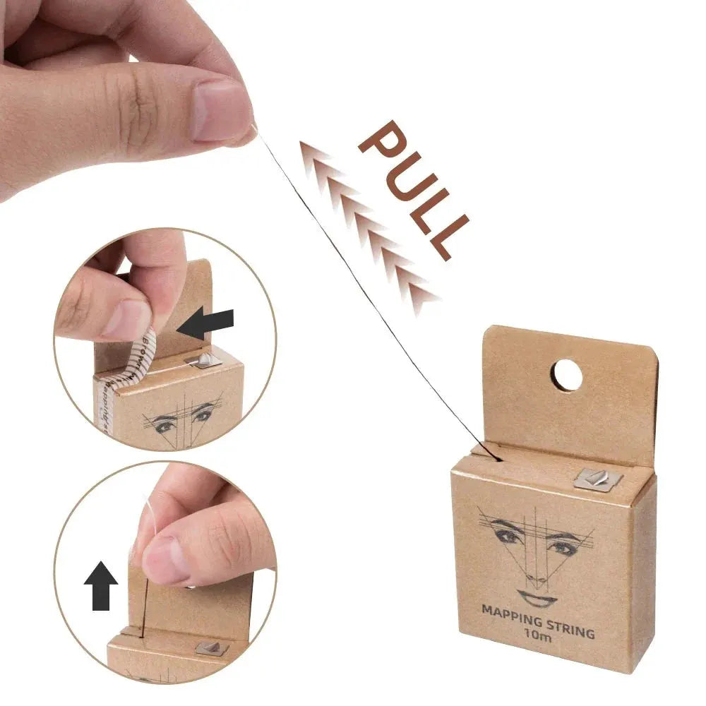 10m for Mapping Eyebrow Marker Thread Tattoo Brows Point 1 Box MAPPING STRING Microblading Eyebrow Pre-Inked Tattoo PMU String by DBQ Nail Art Store