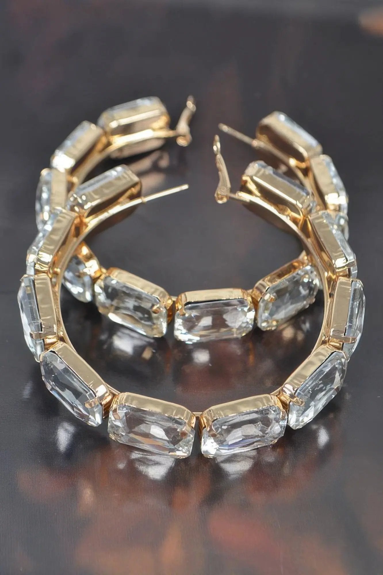 ST. MARKS Multicolor Stone Hoop Earrings: NYFW BYMANYC ® New York by BYMANYC ® New York