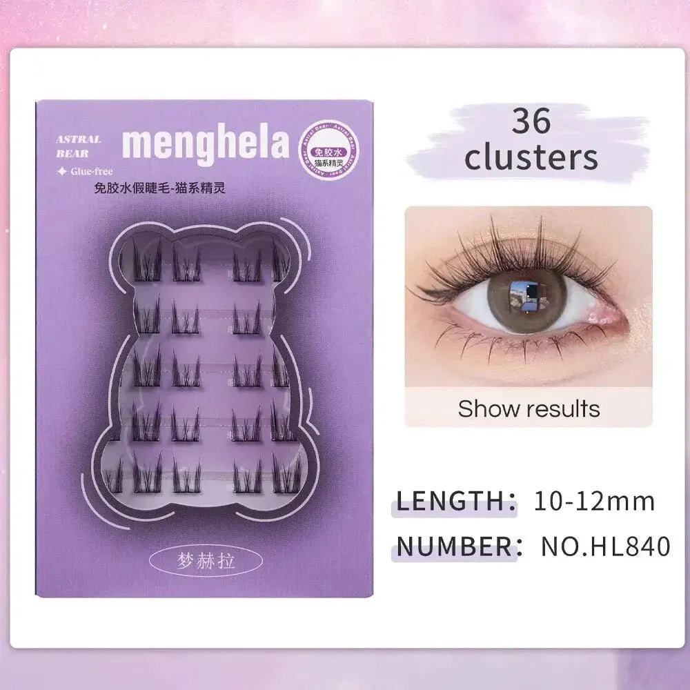 Fairy Glue-free False Eyelashes Easy To Rebound No Need To Remove Segmented Thin Stems Suitable For Novice DIY MENGHELA Eyelashe by Gege Bear Cosmetics Store