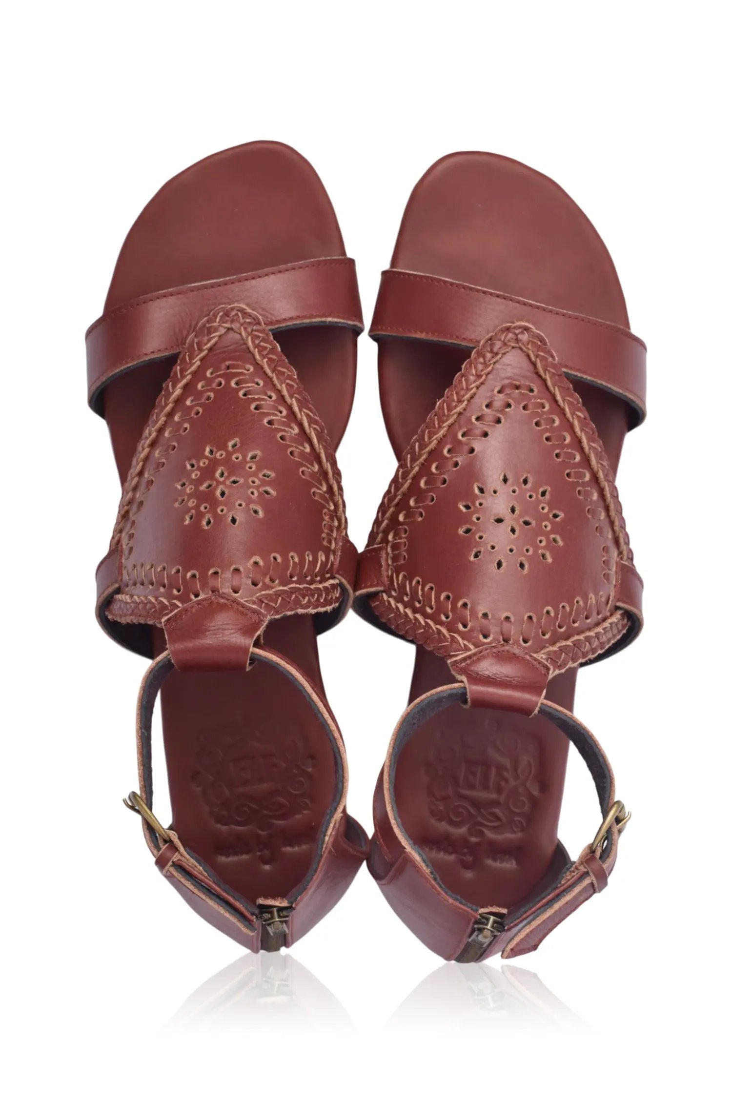 Savannah Braided Leather Sandals by ELF