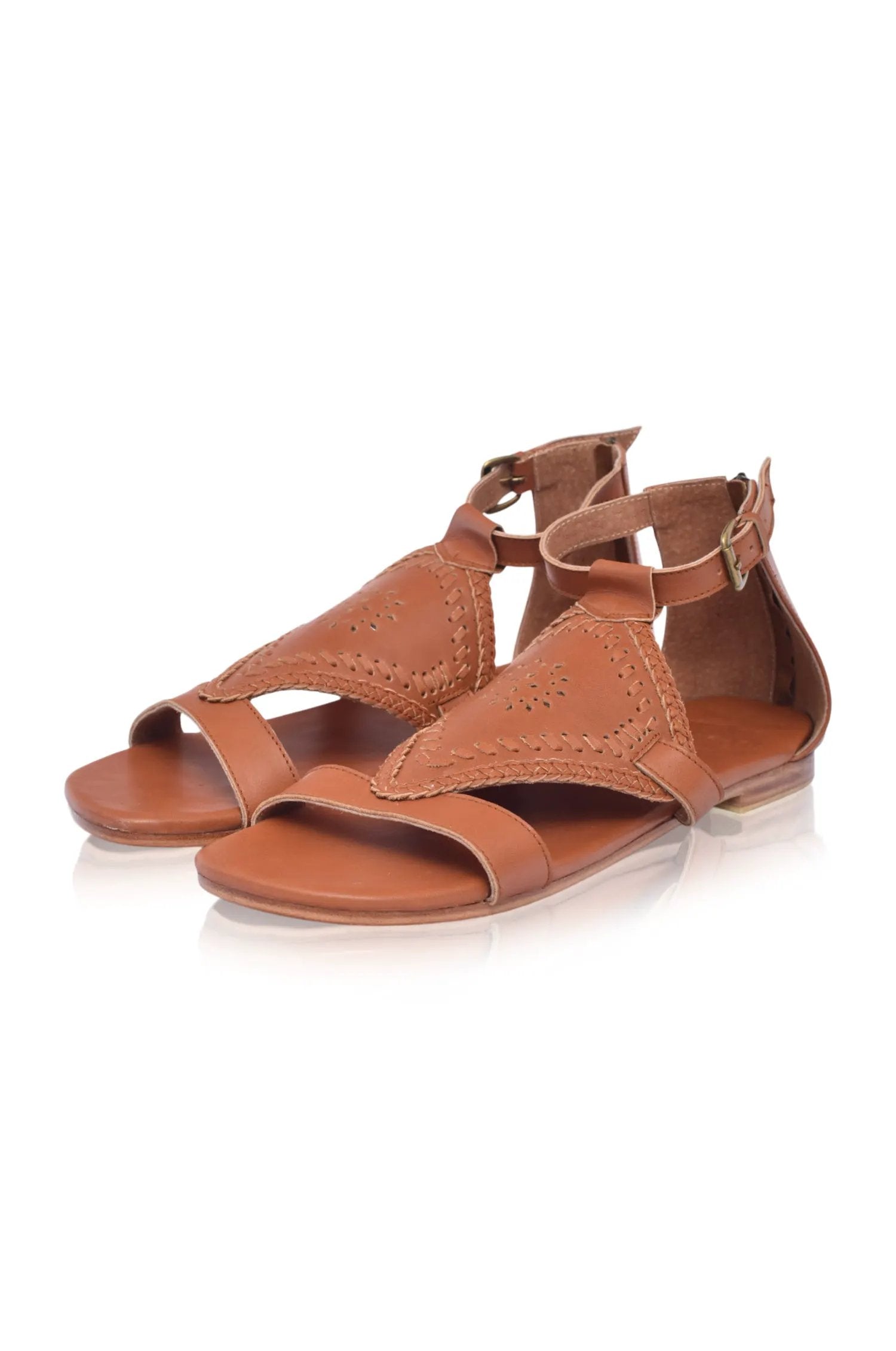 Savannah Braided Leather Sandals by ELF