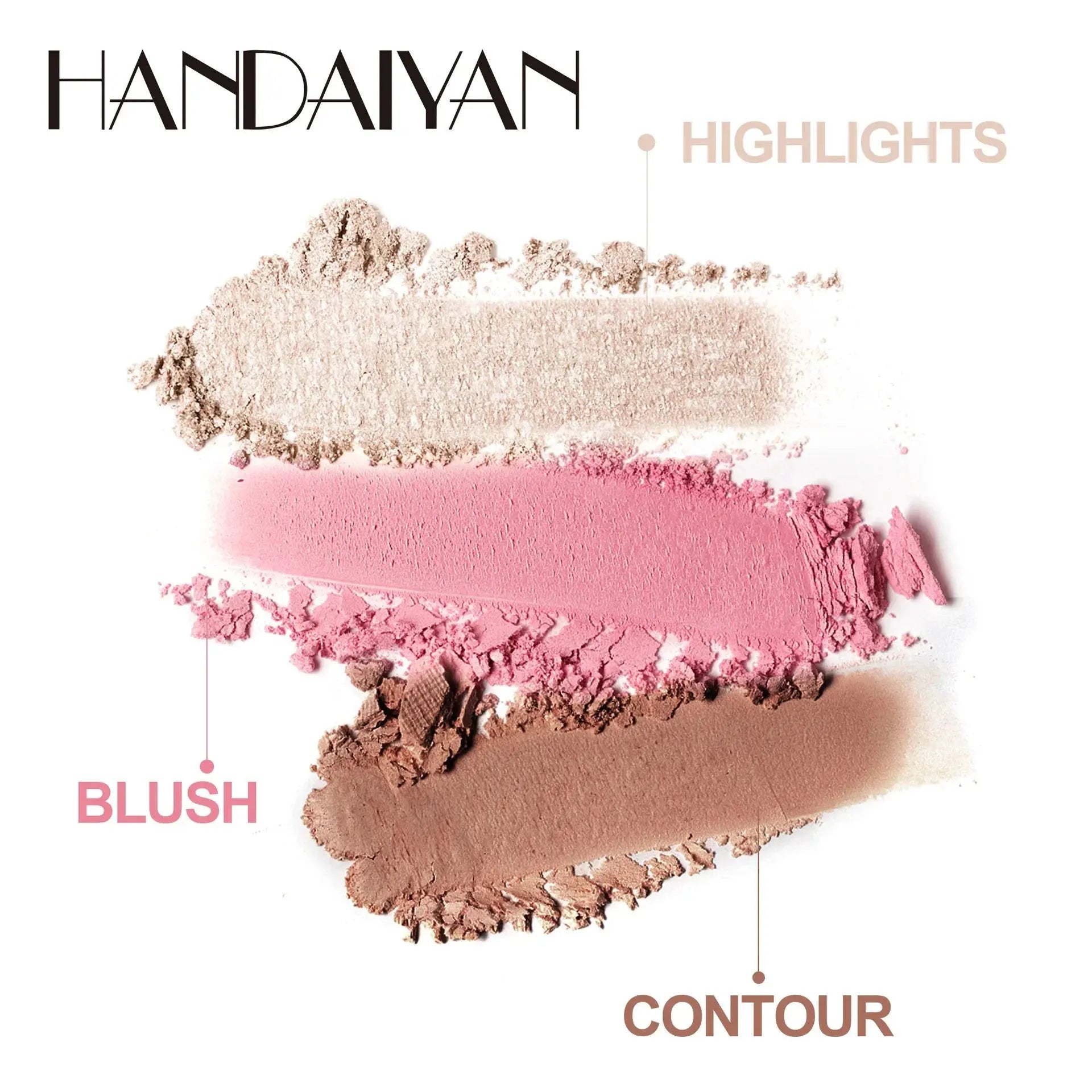 3 In 1 Matte Highlighter Contouring Blush Palette Pearly Shiny Eyeshadow Multifunctional Face Makeup Palette Female Cosmetic by XXIYAYA Makeup Store