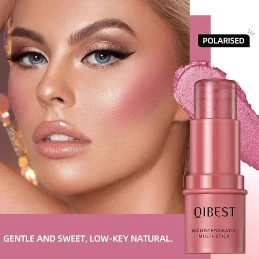 3-in-1 Cheek Blush Stick Lip Tinted Eyes Cheek Lips Brighten Cream Water-resistant Moisturizing Face Contouring Shadow Blusher by Maiden-Art