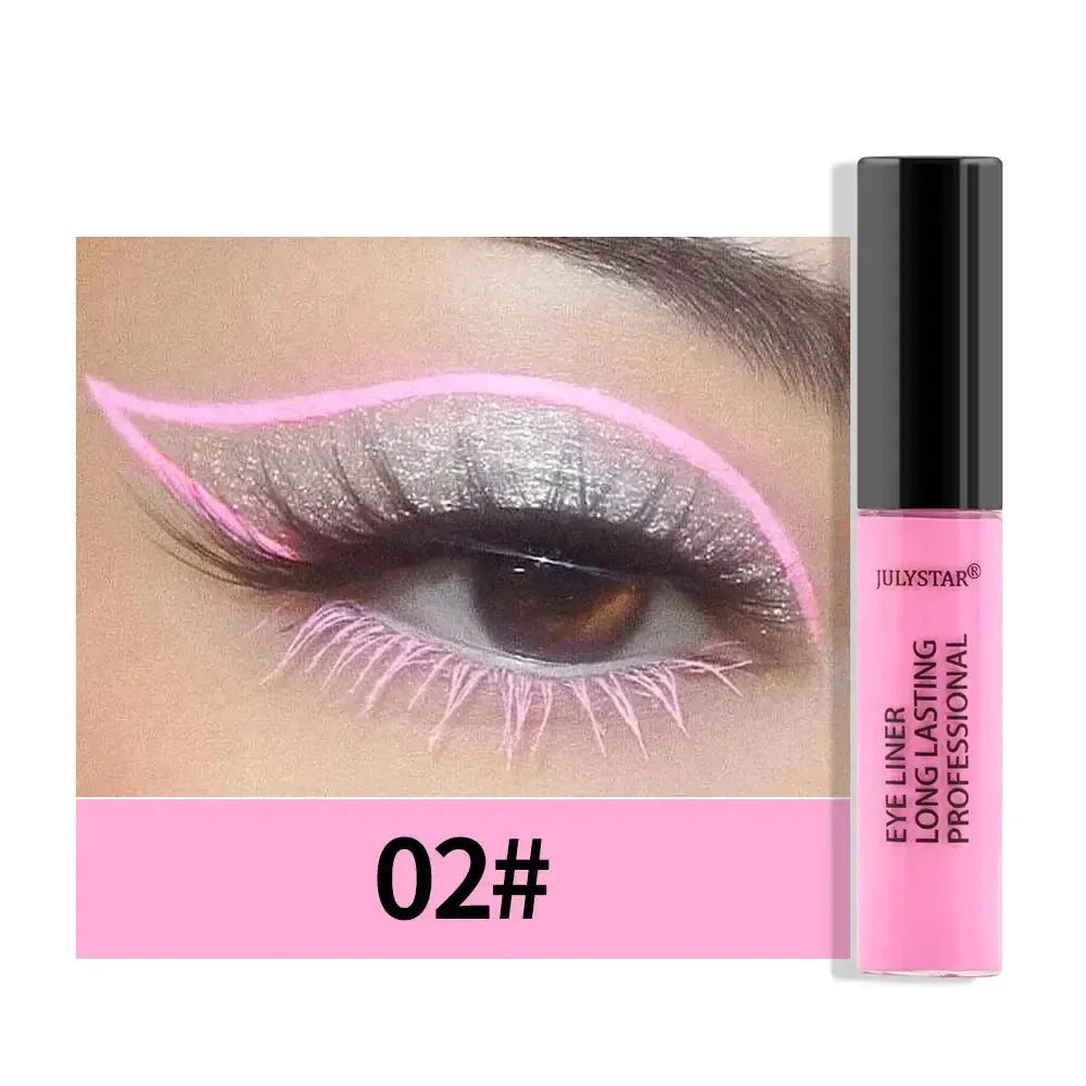 8 Color Eyeliner Liquid Pencil Waterproof Easy To Wear Make Up Matte Eye Liner Blue Pink Green White Black Purple Yellow Eyliner by HMEINA Store