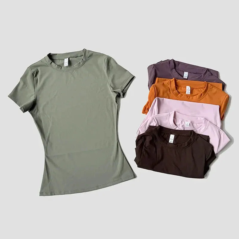 Women’s Seamless Short Sleeve Yoga Top – Fitness & Running Activewear by Vimost Shop