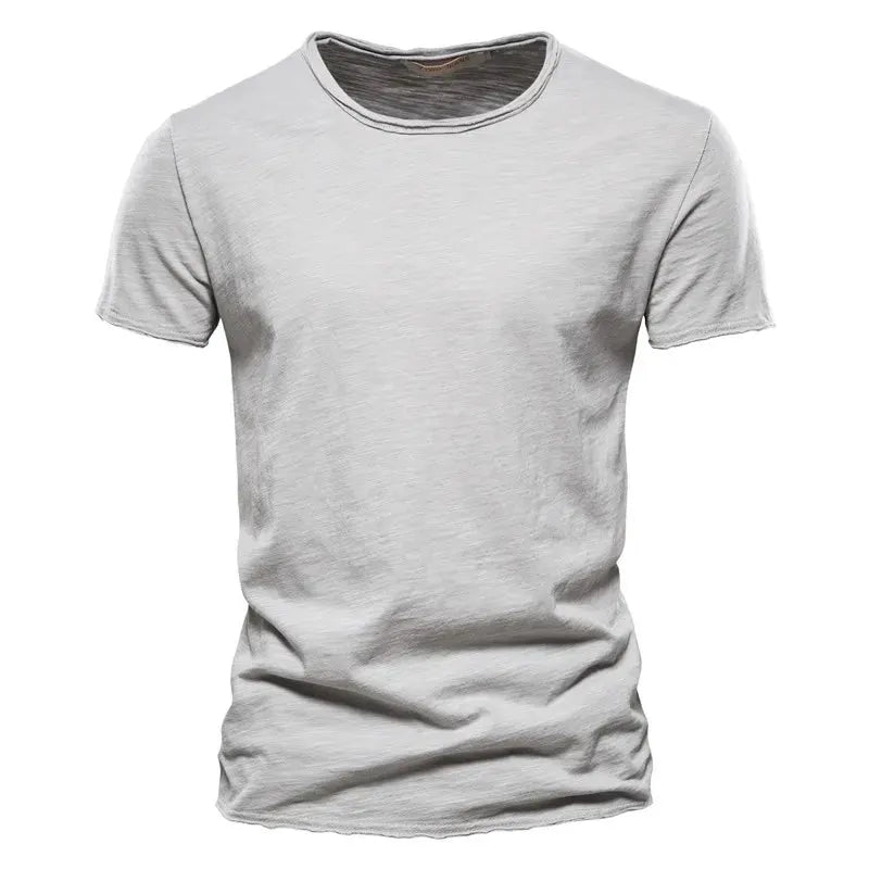 Men’s Cotton Knit Crew-Neck T-Shirt with Short Sleeves by Vimost Shop