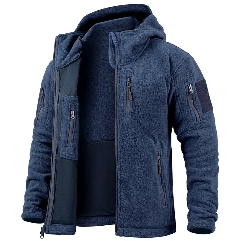 Men's Hunting Fleece Jacket Hiking Hunting Outdoor Fleece Tactical Jacket Winter Warm Full Zip Military Hoodies Multi-Pockets by Vimost Shop