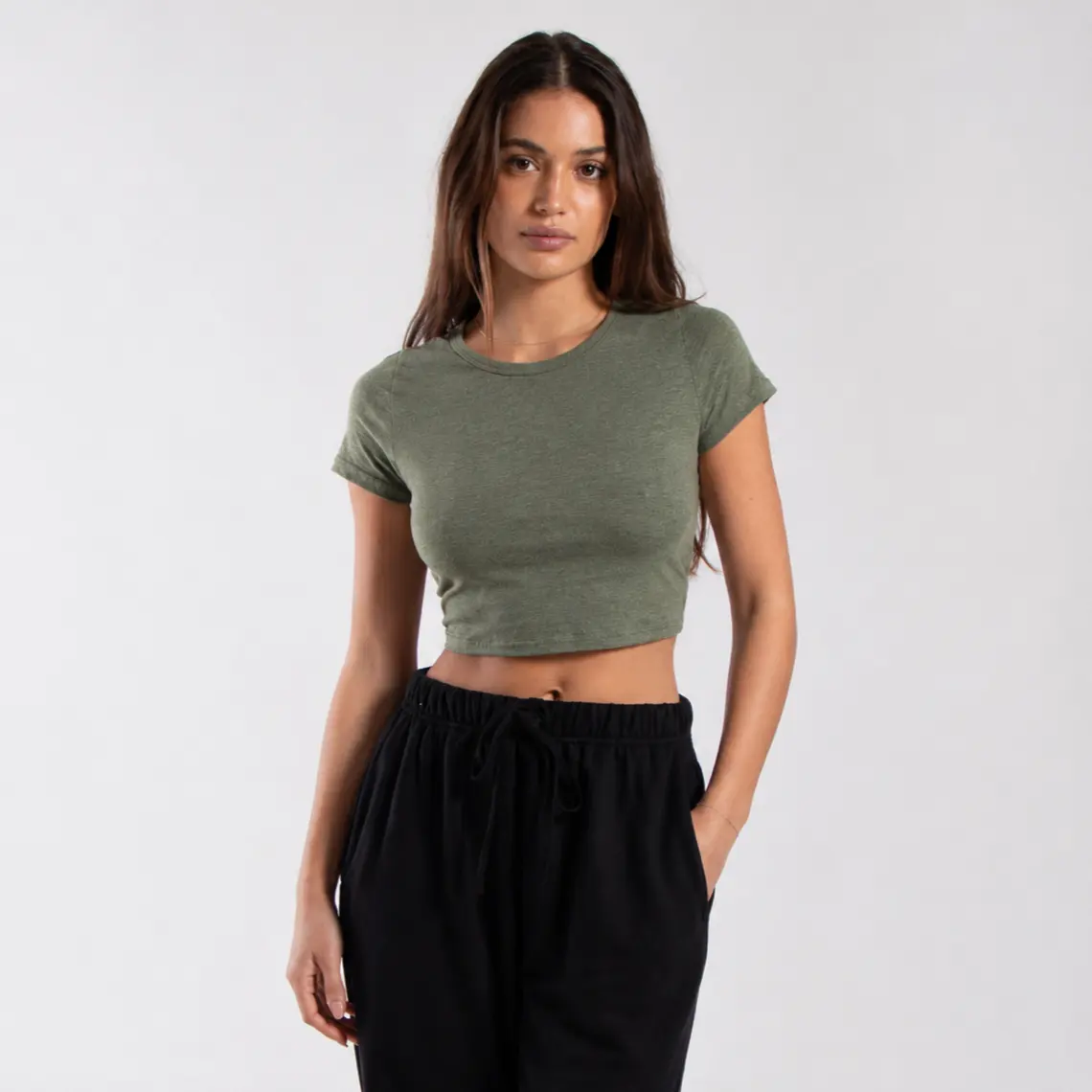 6004 - CLOSEOUT Women's Crop Tee by POS Wholesale