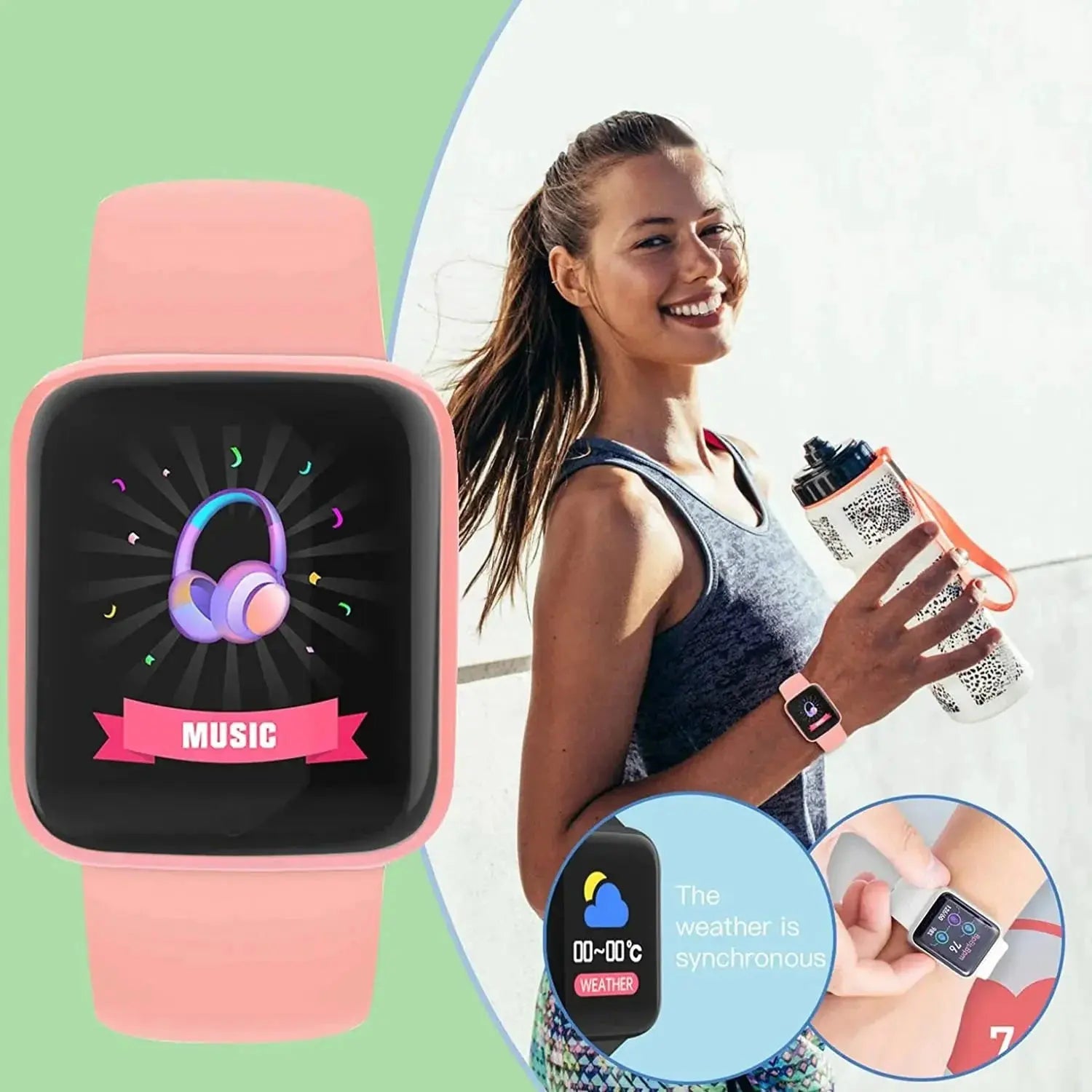 Multifunctional Smart Watch Men Women Bluetooth Connected Phone Music Fitness Sports Bracelet Sleep Monitor Y68 Smartwatch D20 by OPUYYM Smartwatch Store