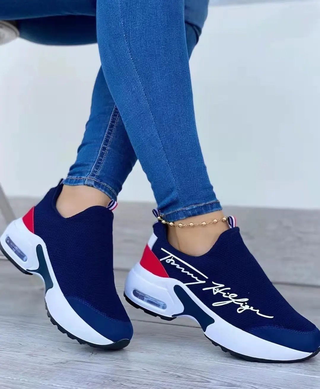 2022 Fashion Casual Breathable Wedges Ladies Walking Sneakers by Coffee Jasper