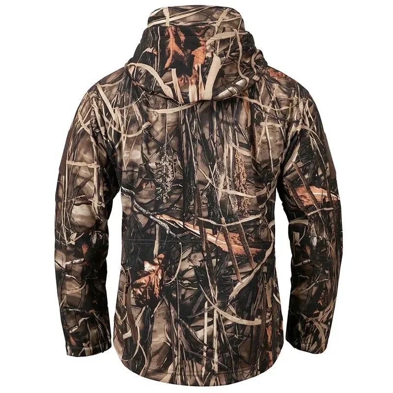 Men's Silent Camouflage Hunting Jacket Soft Shell Outdoor Hiking Fishing Hooded Coat Waterproof Fleece Tactical Jackets by Vimost Shop