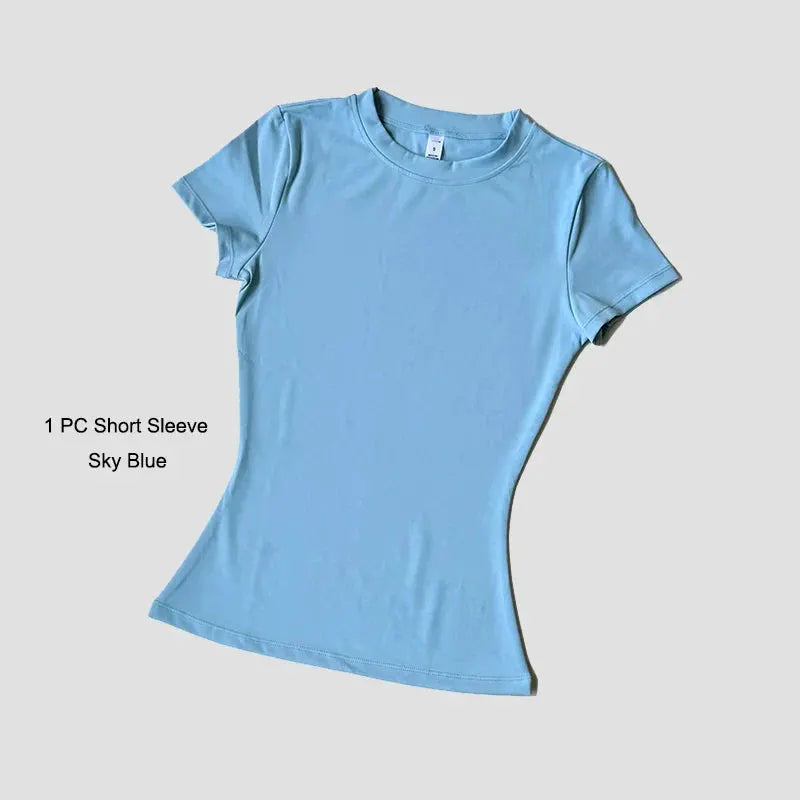 Women’s Seamless Short Sleeve Yoga Top – Fitness & Running Activewear by Vimost Shop