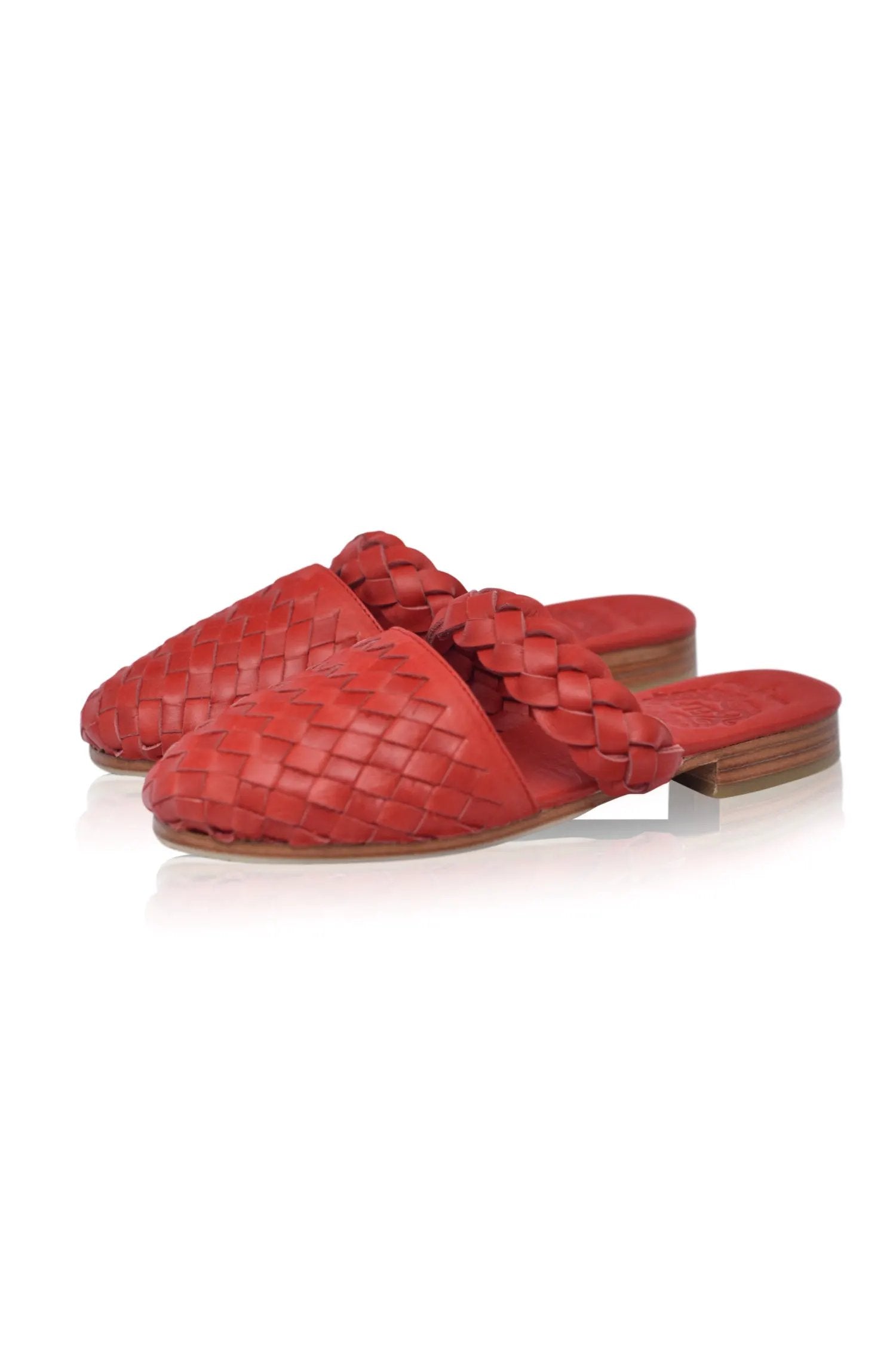 Sea Escape Woven Leather Slide Sandals by ELF