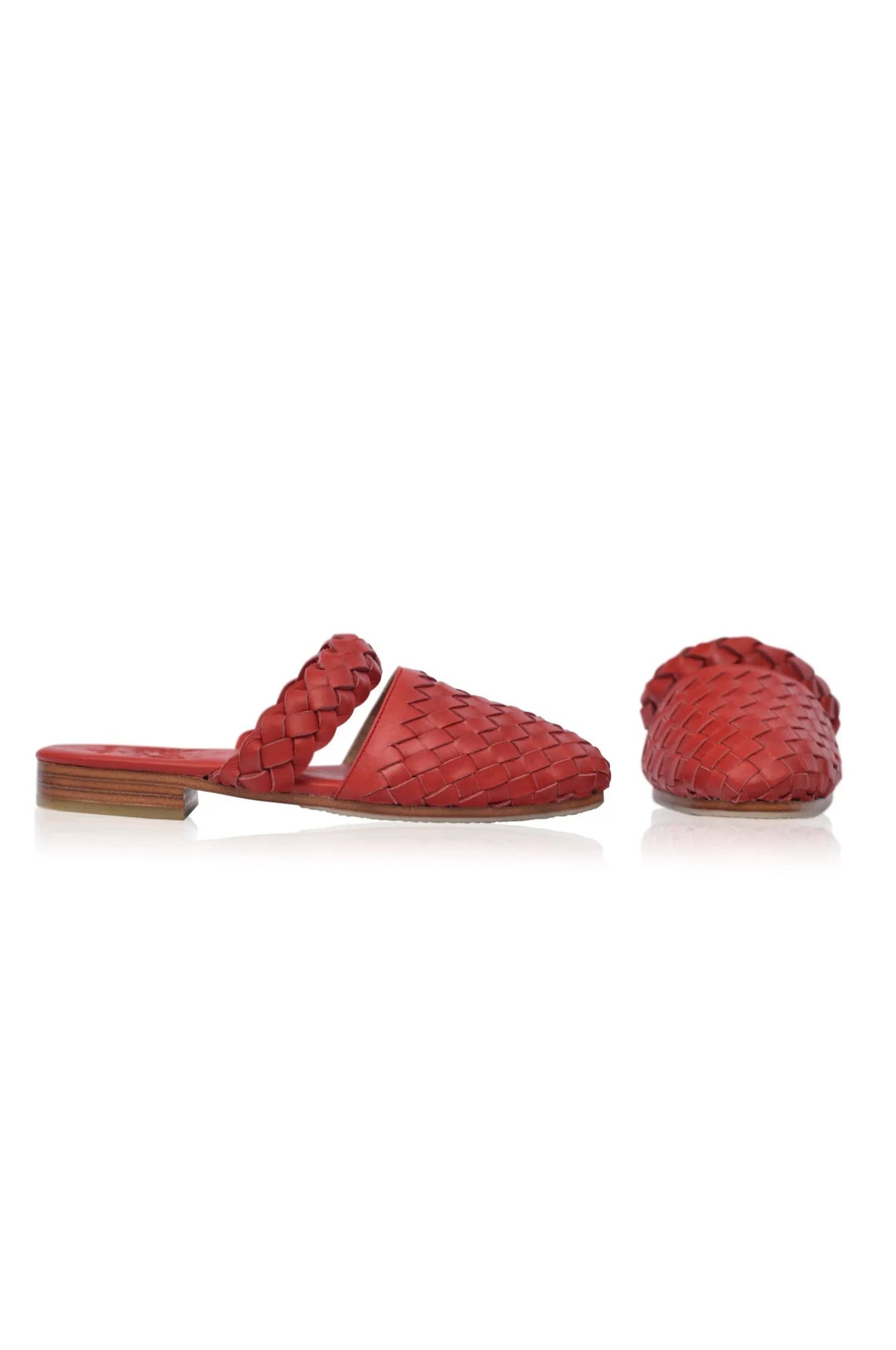 Sea Escape Woven Leather Slide Sandals by ELF