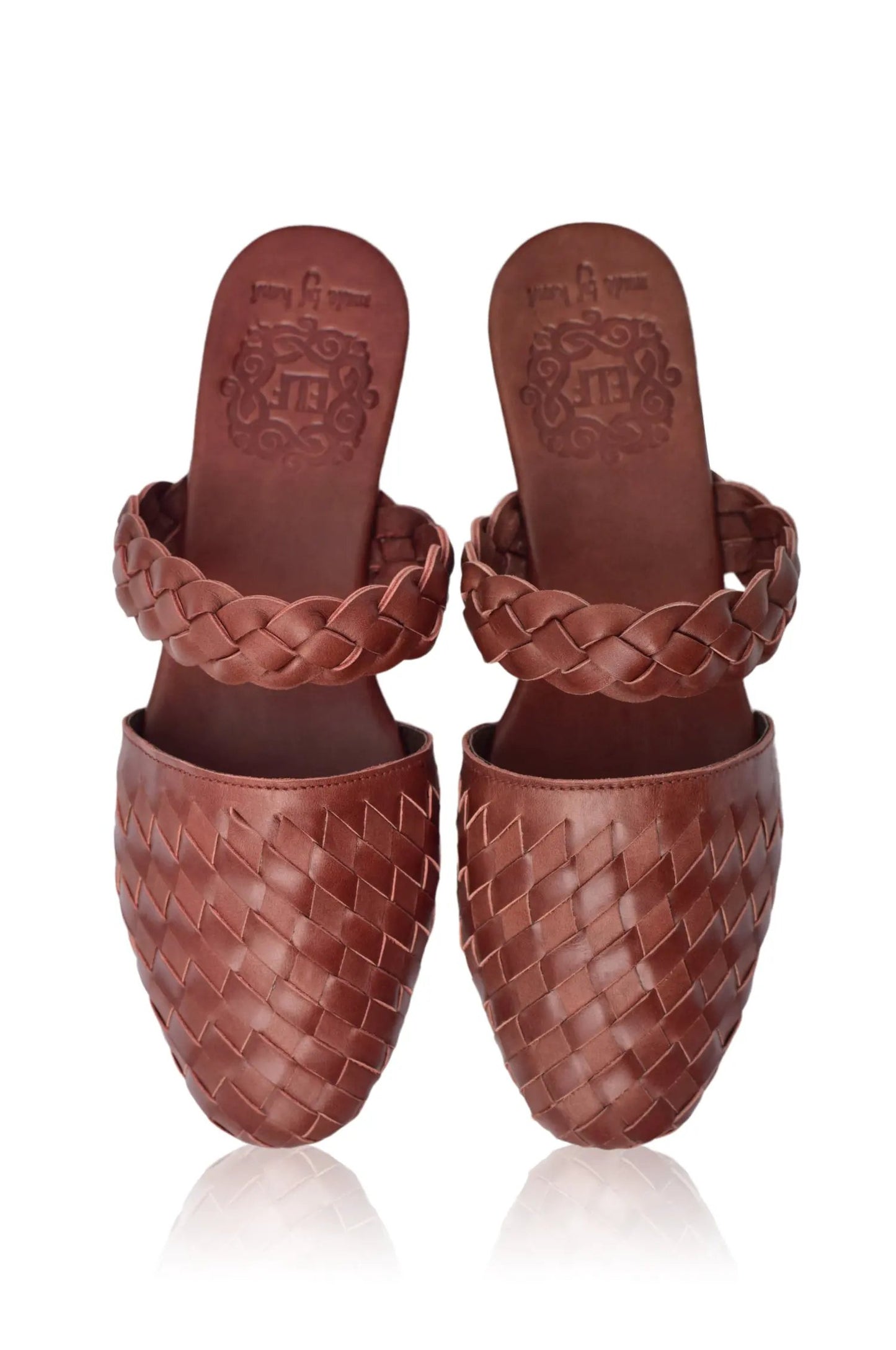Sea Escape Woven Leather Slide Sandals by ELF