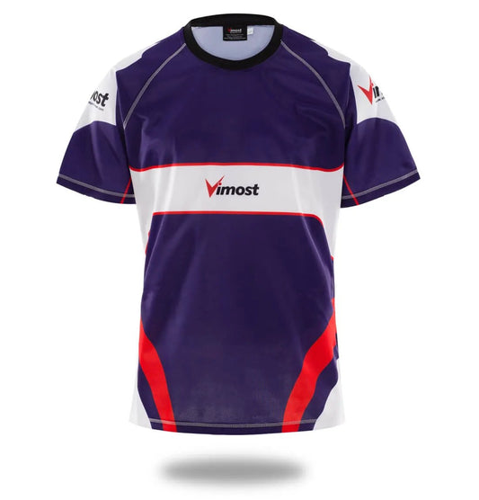 Custom Simple Striped Rugby Shirt by Vimost Sportswear