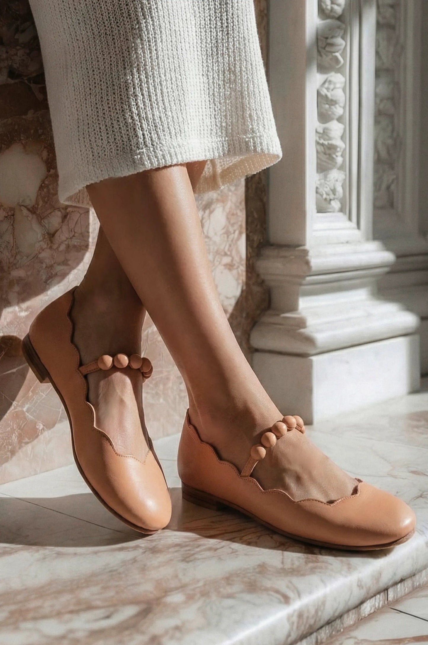 Solea Scalloped Mary Jane Flats by ELF
