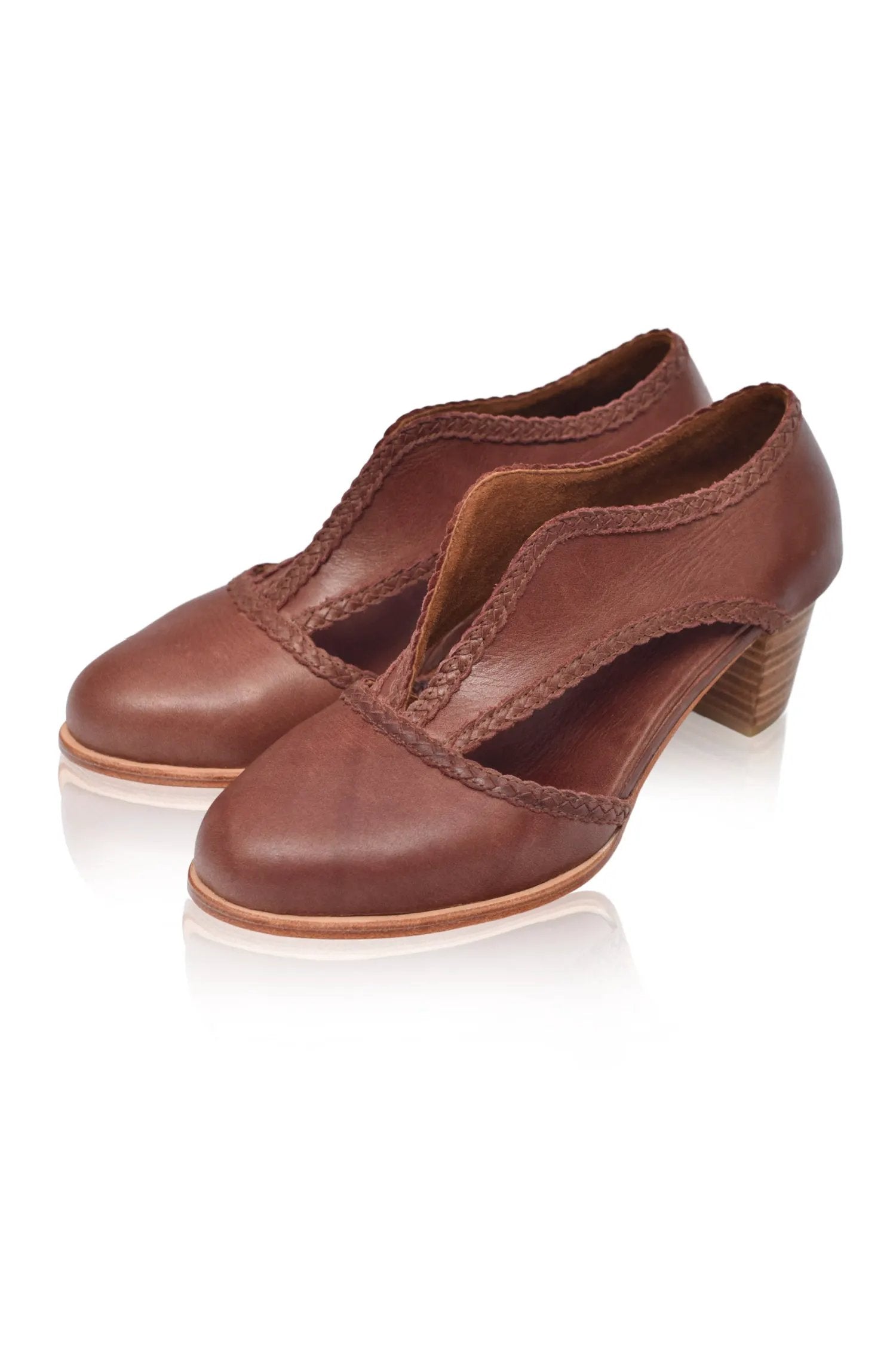 Spirit Walker Leather Heel Booties 5 cm Heel (Sz. 5.5 & 11.5) by Local
