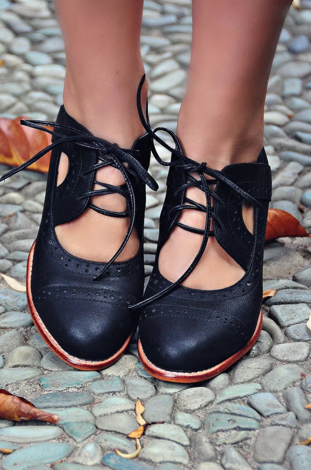 Stockholm Leather Oxford Wedges by Local