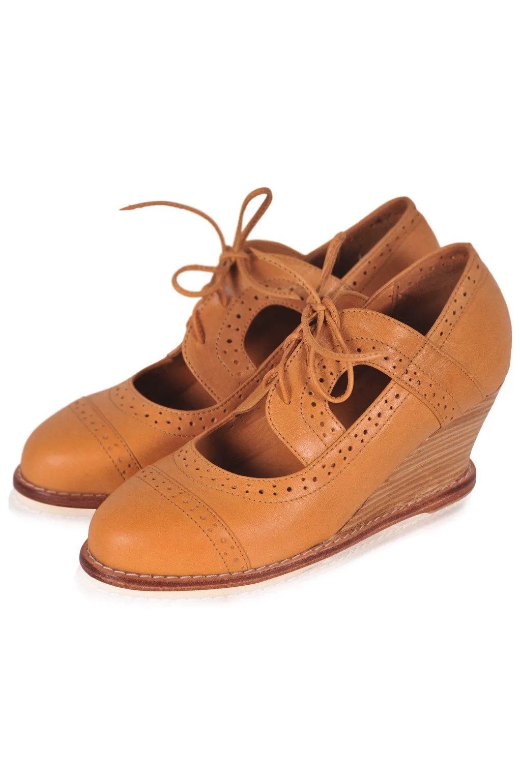 Stockholm Leather Oxford Wedges by Local