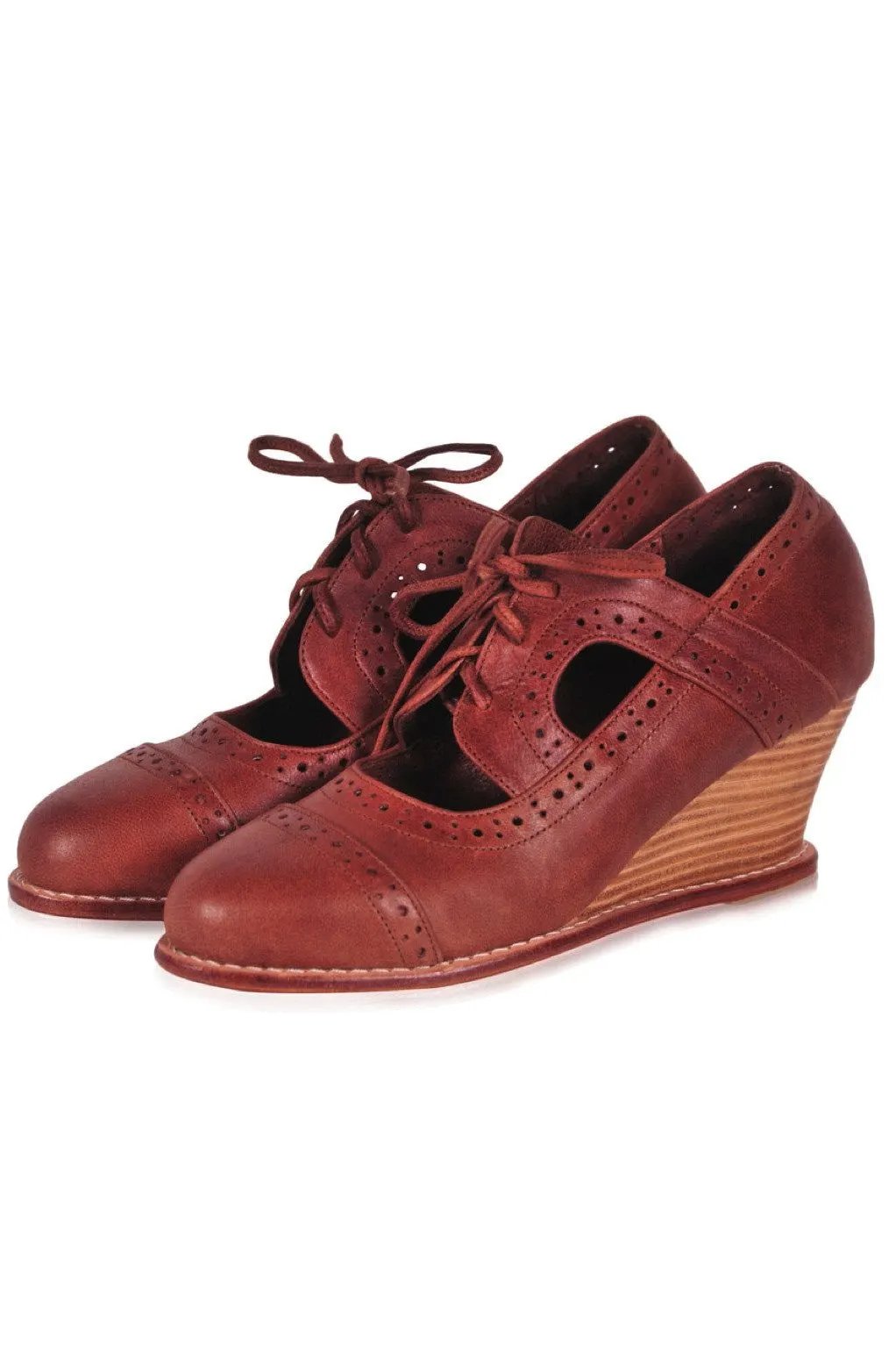 Stockholm Leather Oxford Wedges by Local