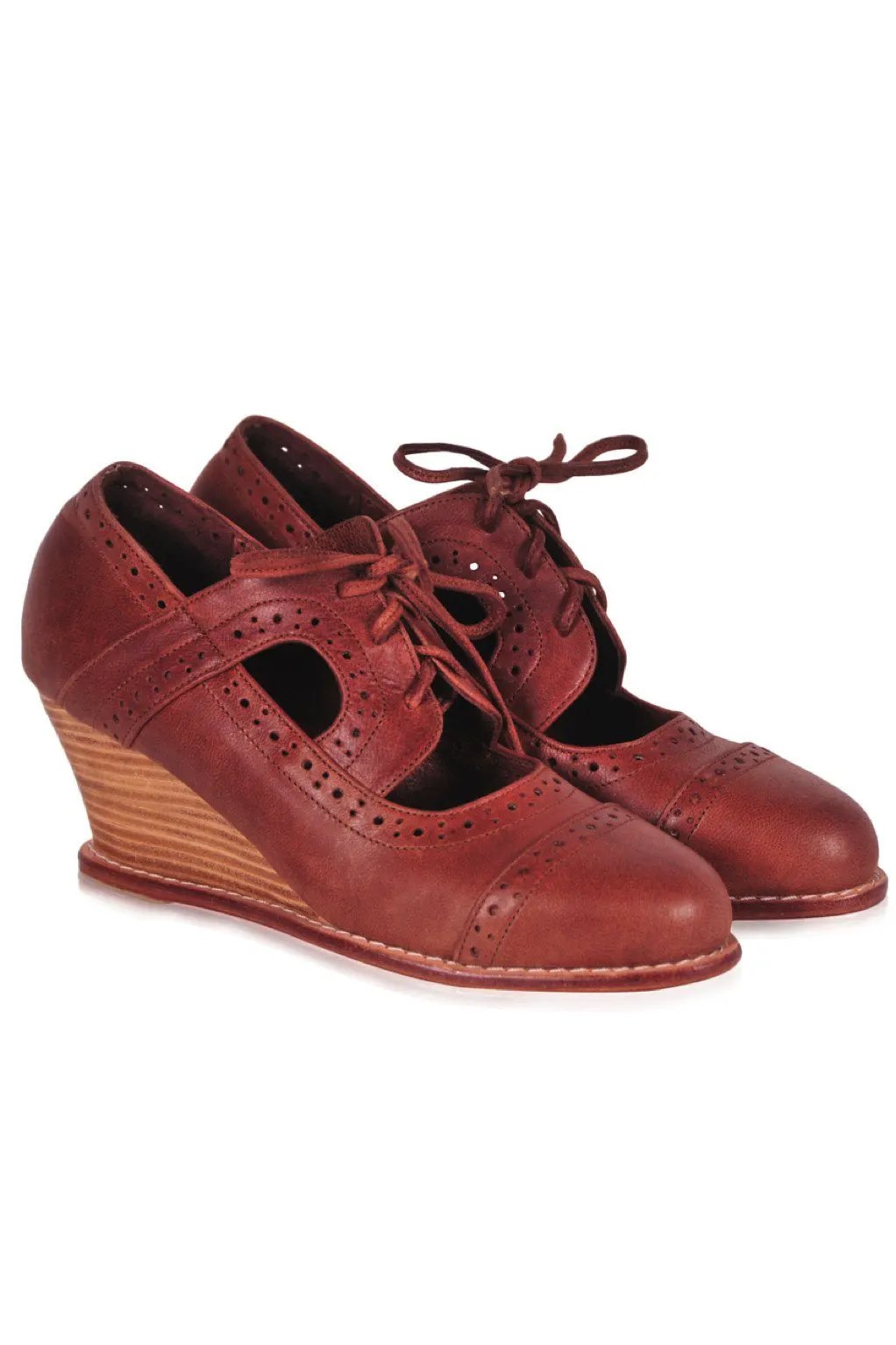 Stockholm Leather Oxford Wedges by Local